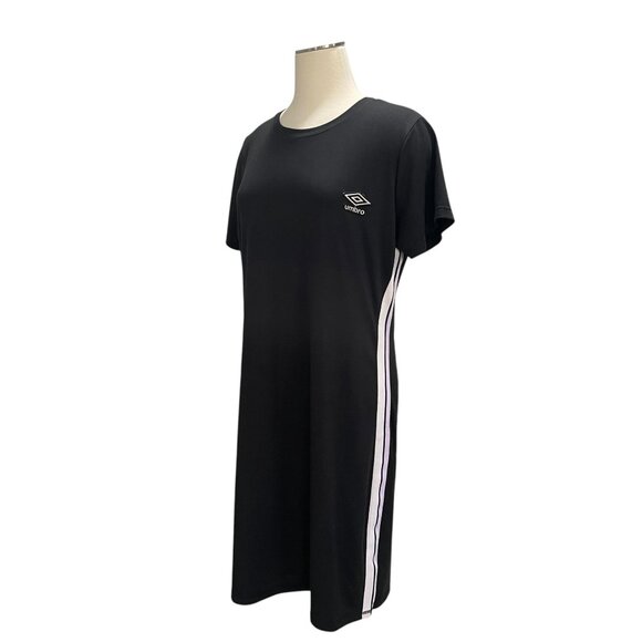 Umbro Black T-Shirt Dress XL Athletic Stripe Logo Casual Sporty Streetwear Retro - Picture 7 of 9